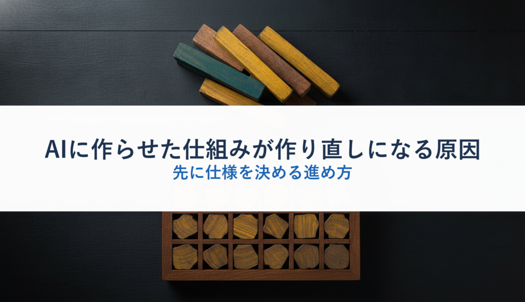 AIに作らせた仕組みが作り直しになる原因｜先に仕様を決める進め方