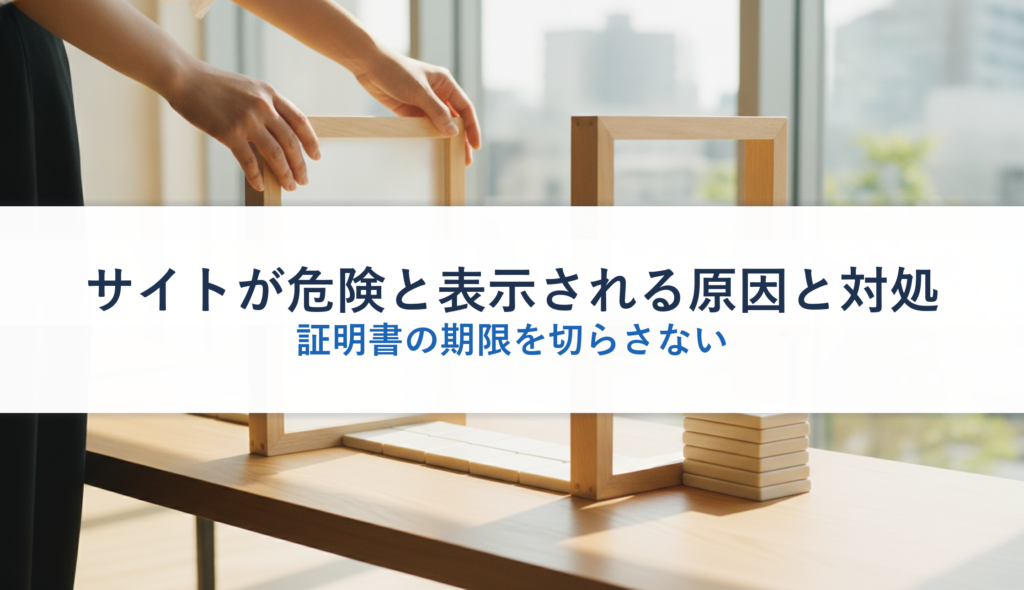 サイトが危険と表示される原因と対処｜証明書の期限を切らさない