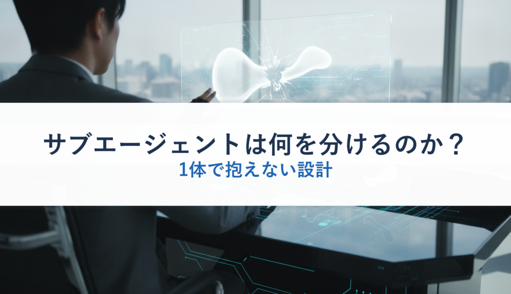 サブエージェントは何を分けるのか？｜1体で抱えない設計