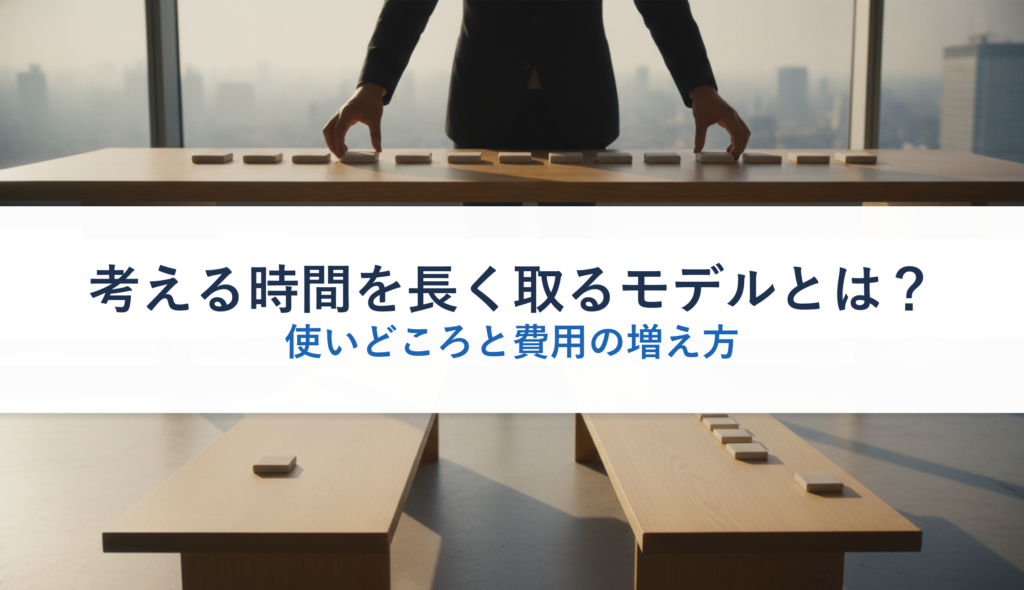 考える時間を長く取るモデルとは？｜使いどころと費用の増え方