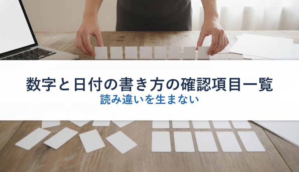 数字と日付の書き方の確認項目一覧｜読み違いを生まない