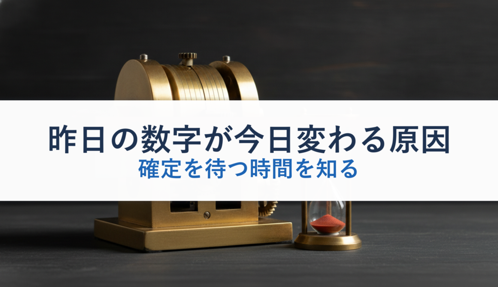 昨日の数字が今日変わる原因｜確定を待つ時間を知る