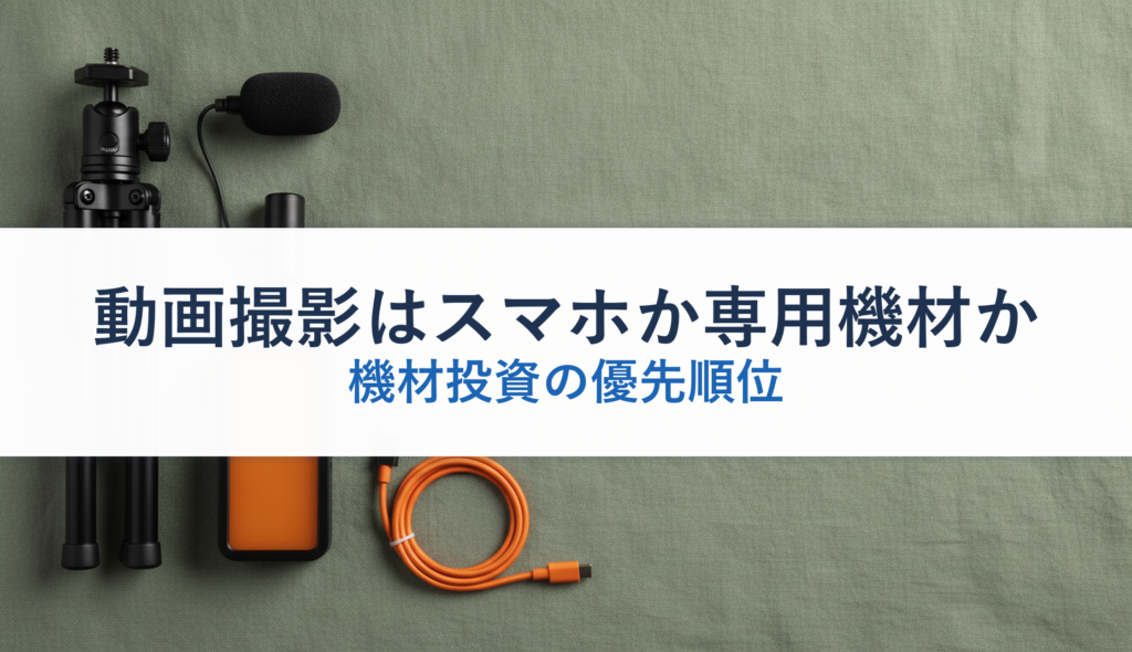 動画撮影はスマホか専用機材か｜機材投資の優先順位