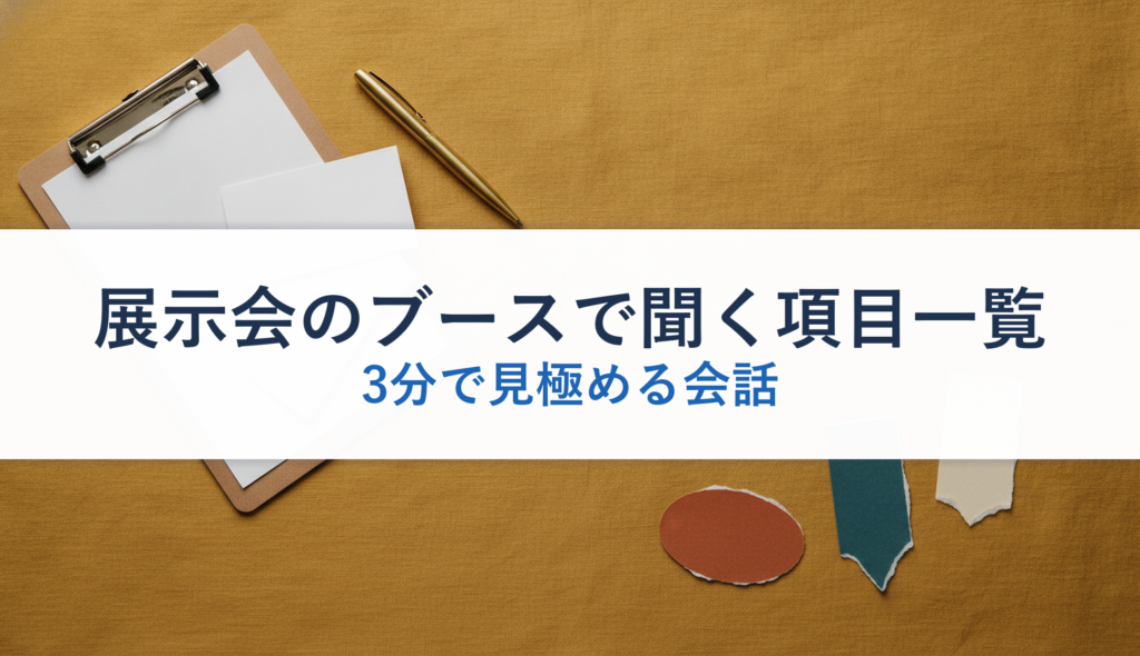 展示会のブースで聞く項目一覧｜3分で見極める会話
