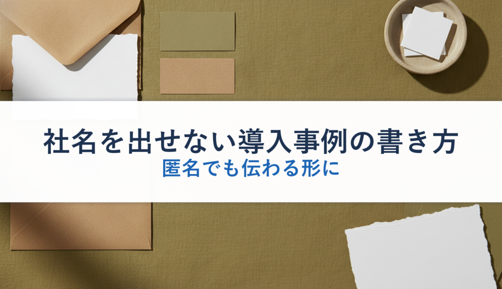 社名を出せない導入事例の書き方｜匿名でも伝わる形に