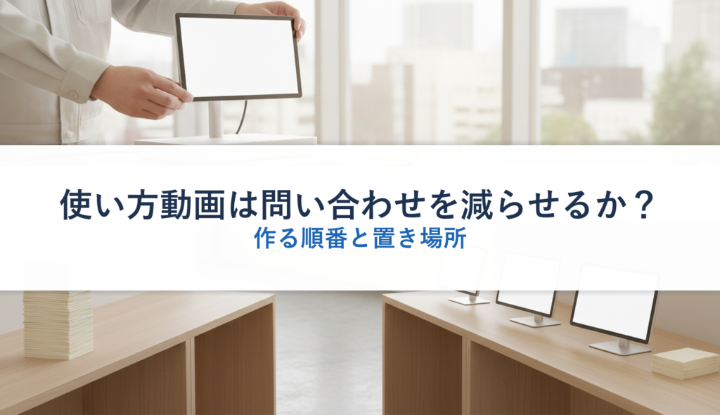 使い方動画は問い合わせを減らせるか？｜作る順番と置き場所