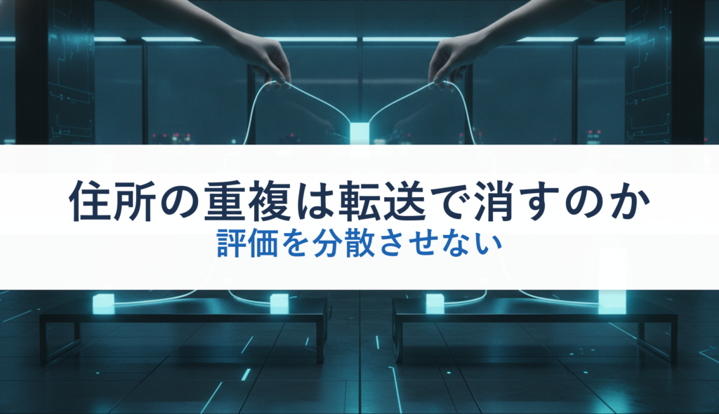 住所の重複は転送で消すのか｜評価を分散させない