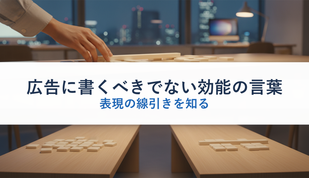 広告に書くべきでない効能の言葉｜表現の線引きを知る