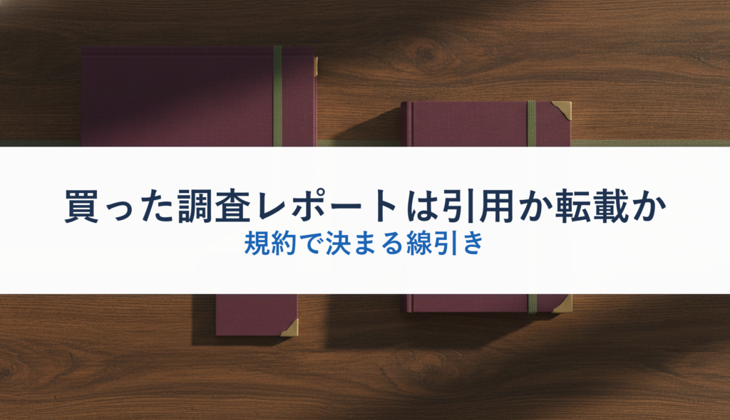 買った調査レポートは引用か転載か｜規約で決まる線引き