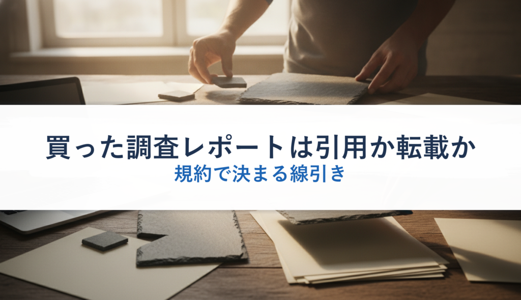 買った調査レポートは引用か転載か｜規約で決まる線引き
