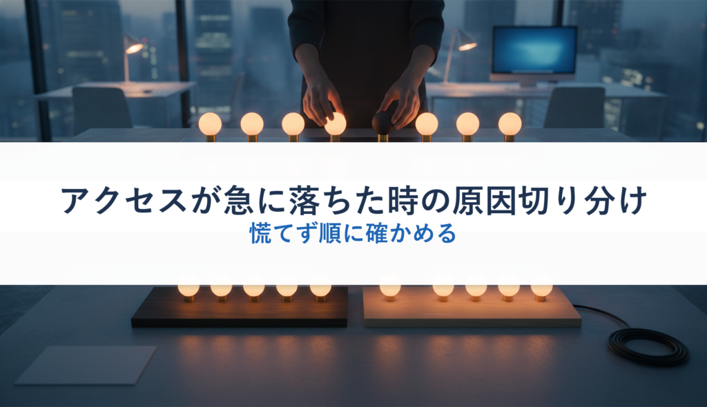 アクセスが急に落ちた時の原因切り分け｜慌てず順に確かめる