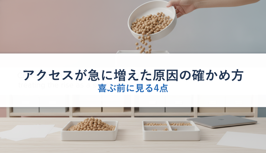 アクセスが急に増えた原因の確かめ方｜喜ぶ前に見る4点