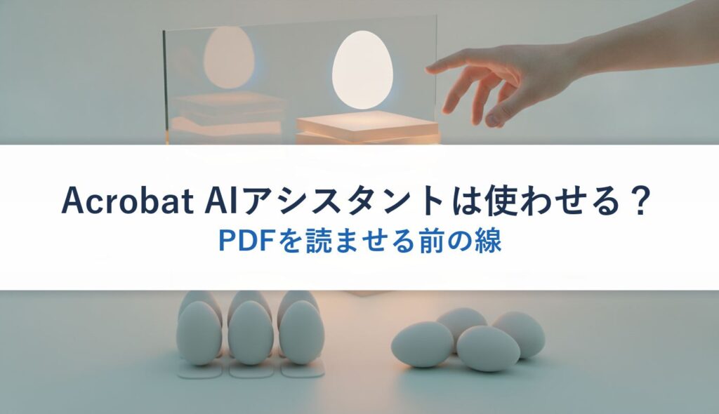 Acrobat AIアシスタントは使わせる？｜PDFを読ませる前の線