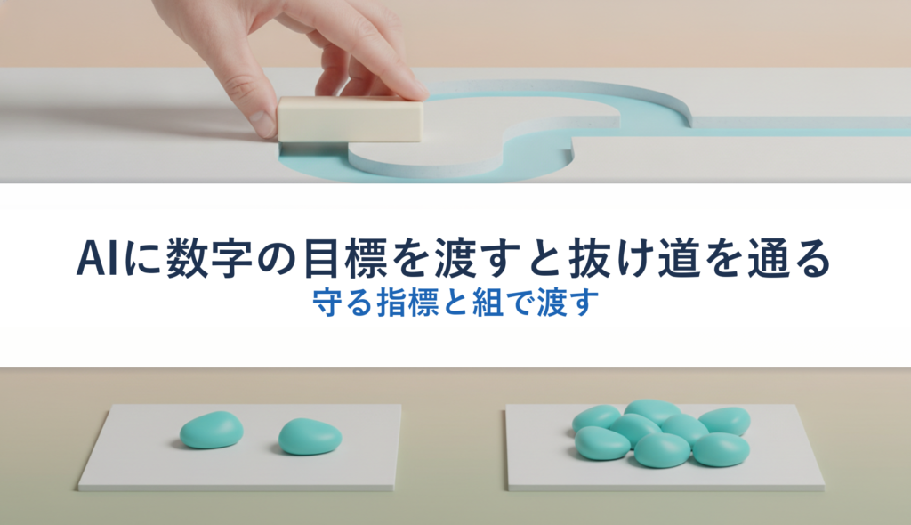 AIに数字の目標を渡すと抜け道を通る｜守る指標と組で渡す