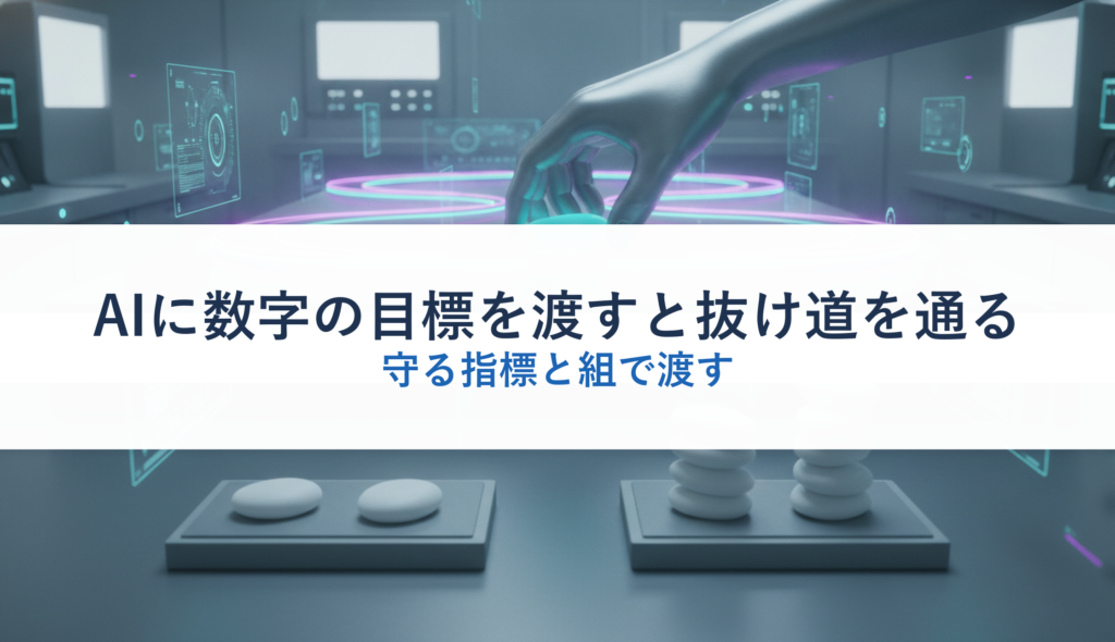 AIに数字の目標を渡すと抜け道を通る｜守る指標と組で渡す
