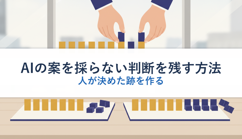 AIの案を採らない判断を残す方法｜人が決めた跡を作る