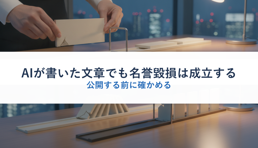 AIが書いた文章でも名誉毀損は成立する｜公開する前に確かめる