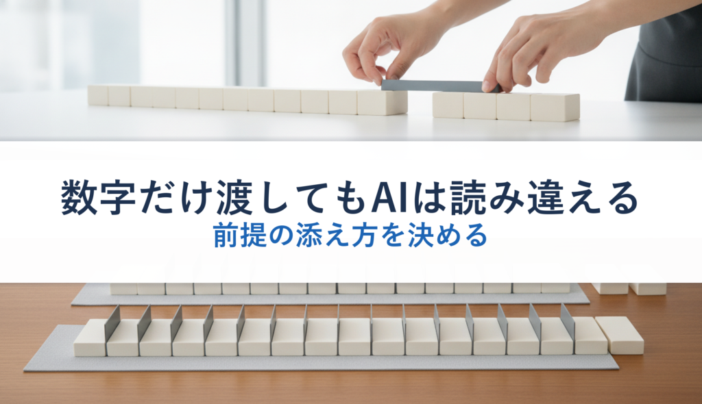 数字だけ渡してもAIは読み違える｜前提の添え方を決める