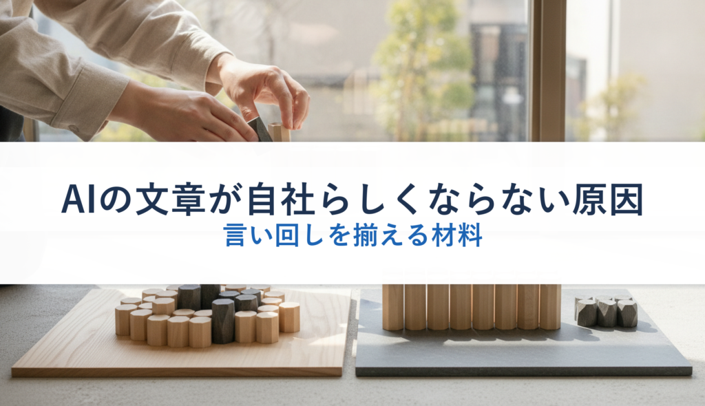 AIの文章が自社らしくならない原因｜言い回しを揃える材料