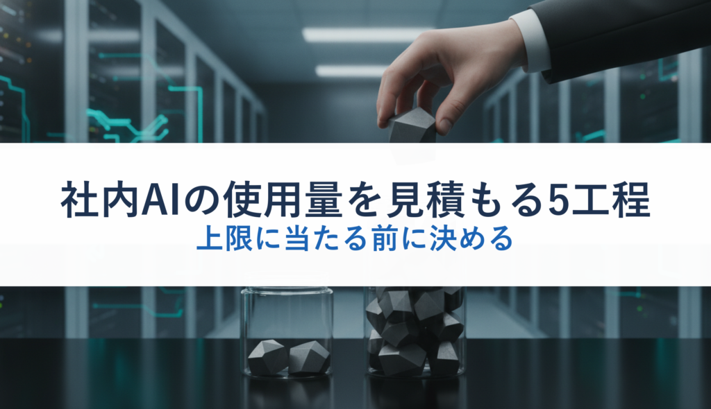 社内AIの使用量を見積もる5工程｜上限に当たる前に決める