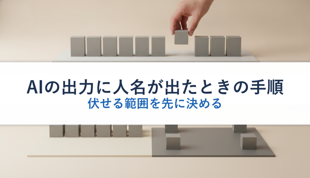 AIの出力に人名が出たときの手順｜伏せる範囲を先に決める