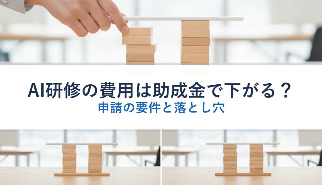 AI研修の費用は助成金で下がる？｜申請の要件と落とし穴