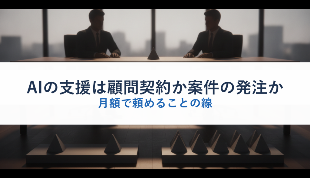 AIの支援は顧問契約か案件の発注か｜月額で頼めることの線