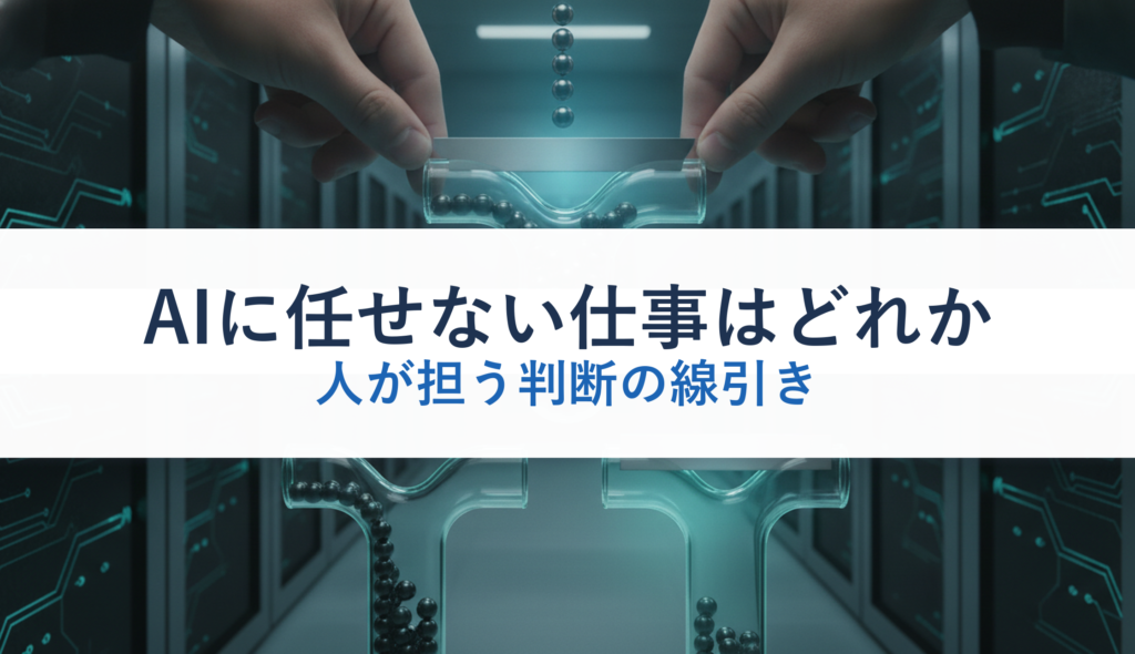 AIに任せない仕事はどれか｜人が担う判断の線引き