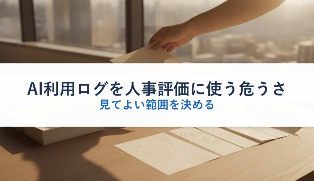 AI利用ログを人事評価に使う危うさ｜見てよい範囲を決める