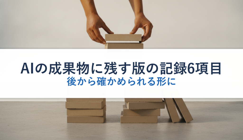 AIの成果物に残す版の記録6項目｜後から確かめられる形に