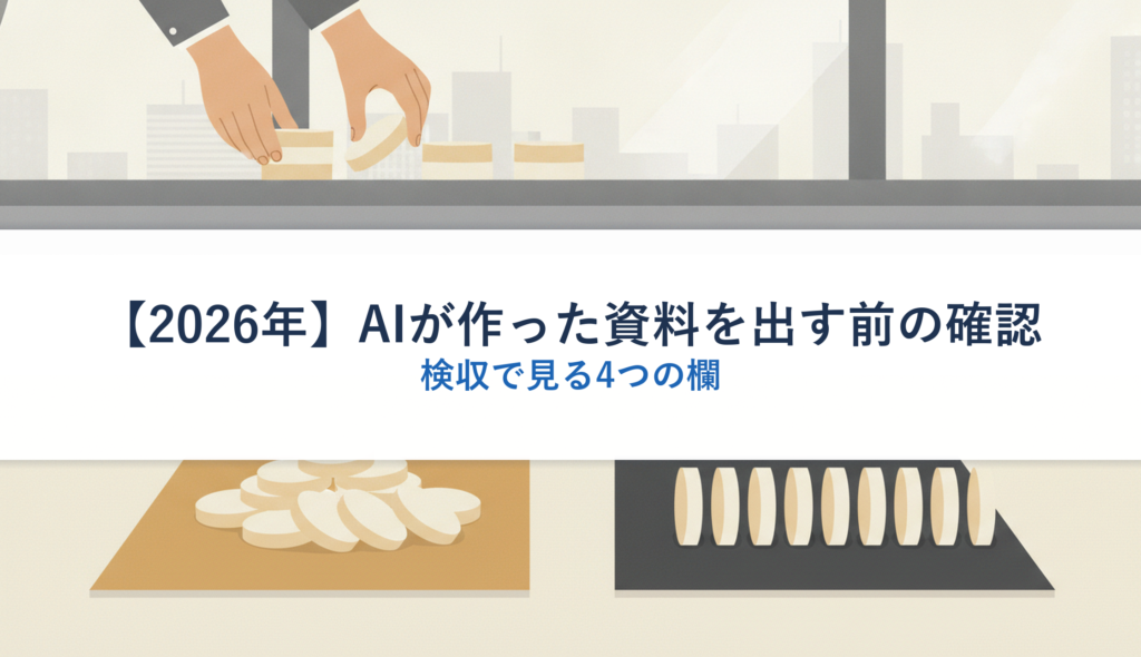 【2026年】AIが作った資料を出す前の確認｜検収で見る4つの欄