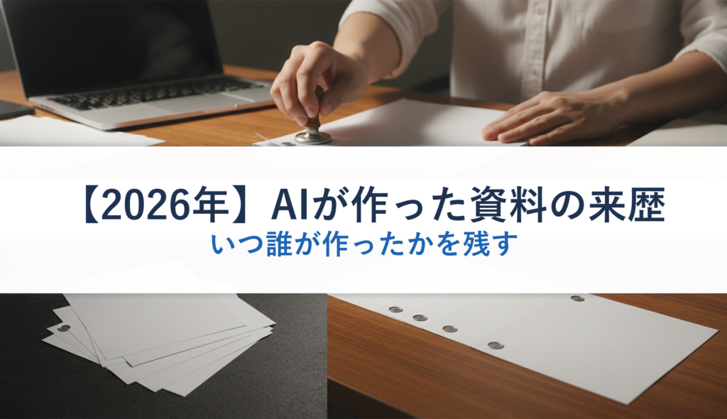 【2026年】AIが作った資料の来歴｜いつ誰が作ったかを残す