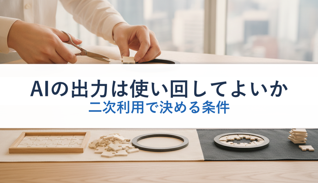 AIの出力は使い回してよいか｜二次利用で決める条件