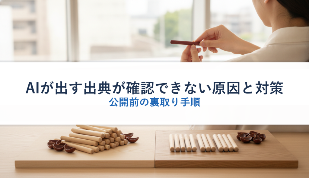 AIが出す出典が確認できない原因と対策｜公開前の裏取り手順