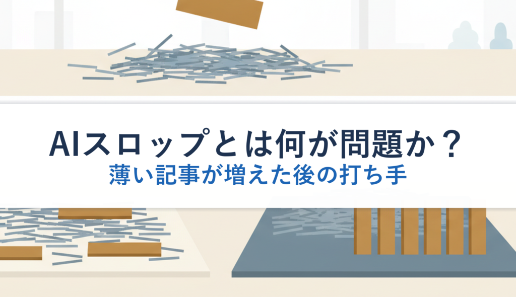 AIスロップとは何が問題か？｜薄い記事が増えた後の打ち手