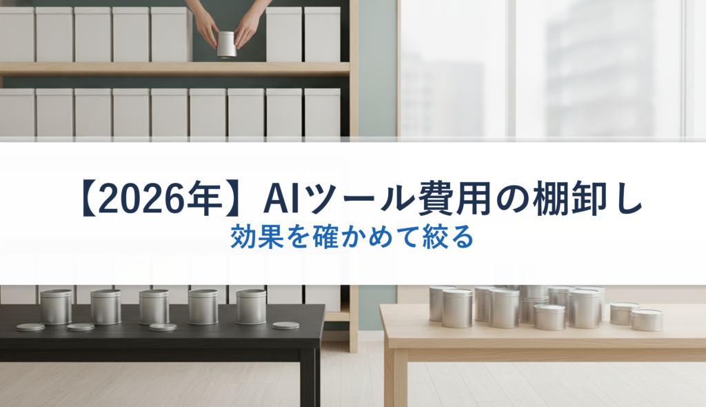 【2026年】AIツール費用の棚卸し｜効果を確かめて絞る