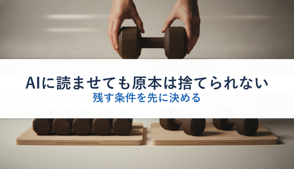 AIに読ませても原本は捨てられない｜残す条件を先に決める