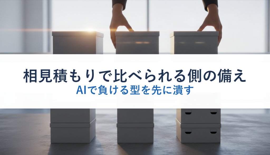 相見積もりで比べられる側の備え｜AIで負ける型を先に潰す