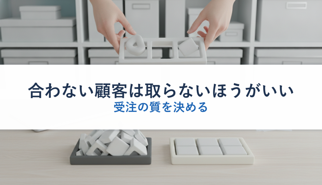 合わない顧客は取らないほうがいい｜受注の質を決める