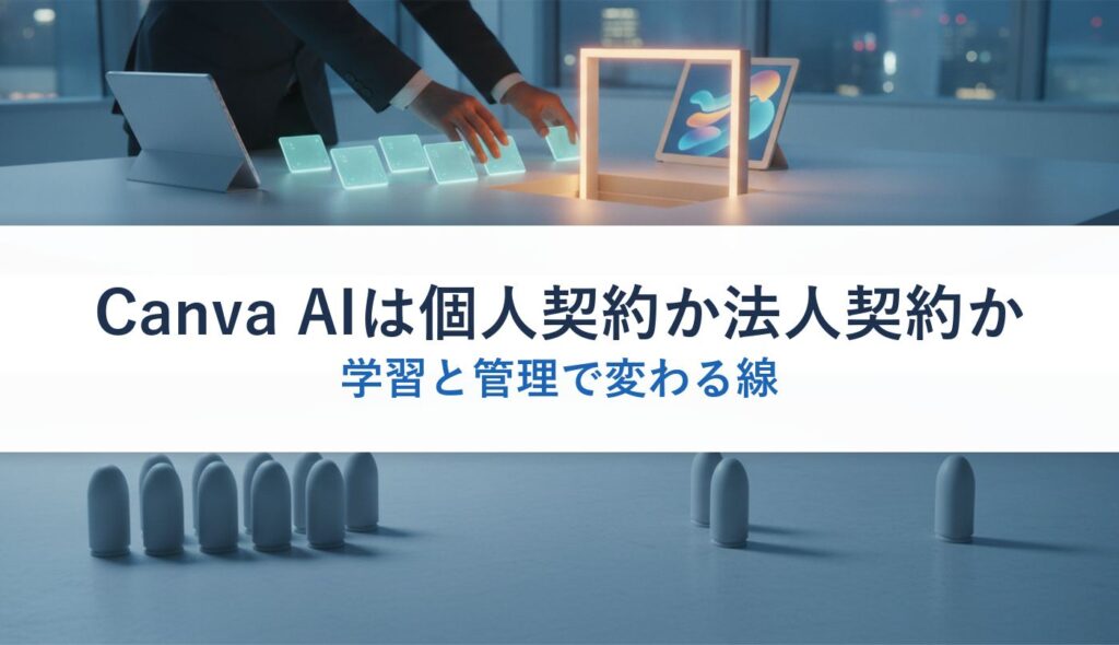 Canva AIは個人契約か法人契約か｜学習と管理で変わる線