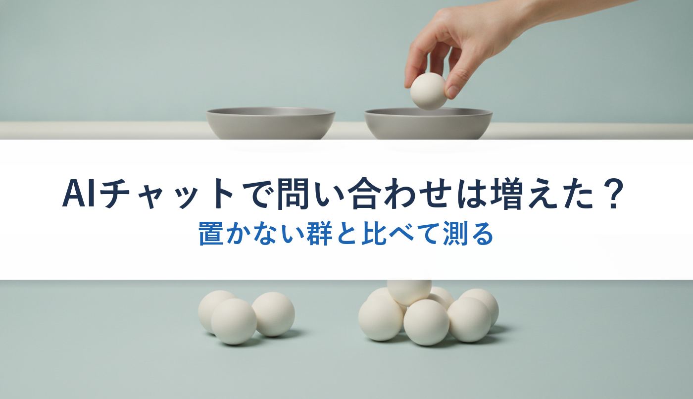 AIチャットで問い合わせは増えた?|置かない群と比べて測る