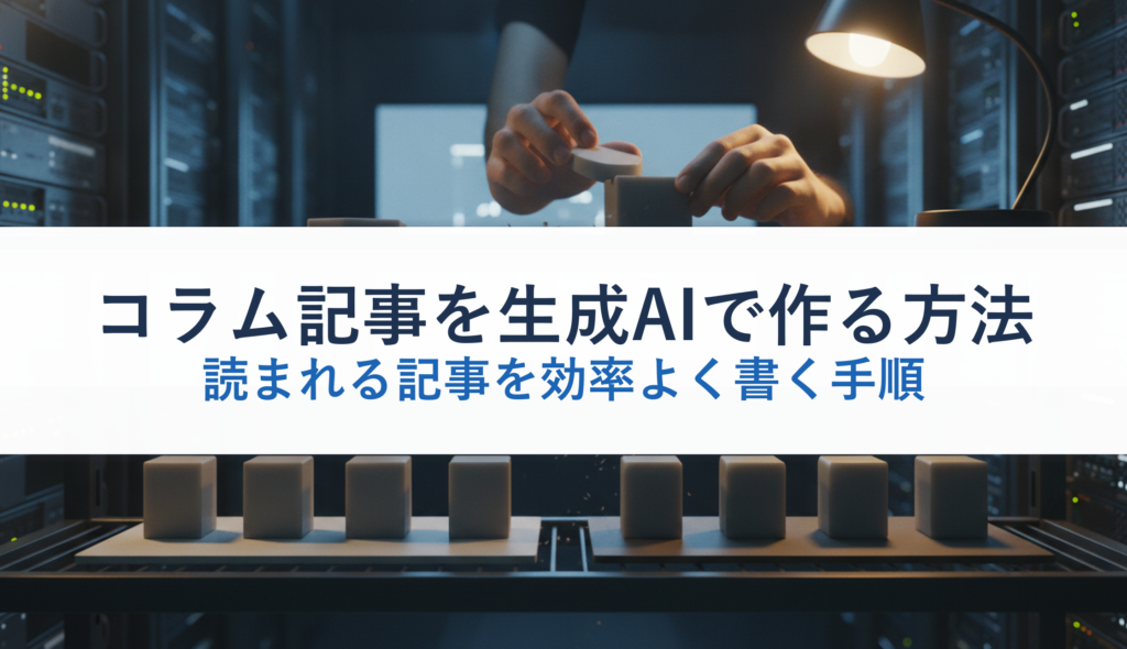 コラム記事を生成AIで作る方法｜読まれる記事を効率よく書く手順
