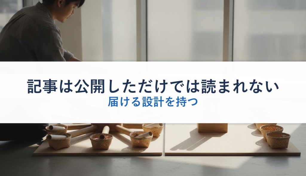 記事は公開しただけでは読まれない｜届ける設計を持つ