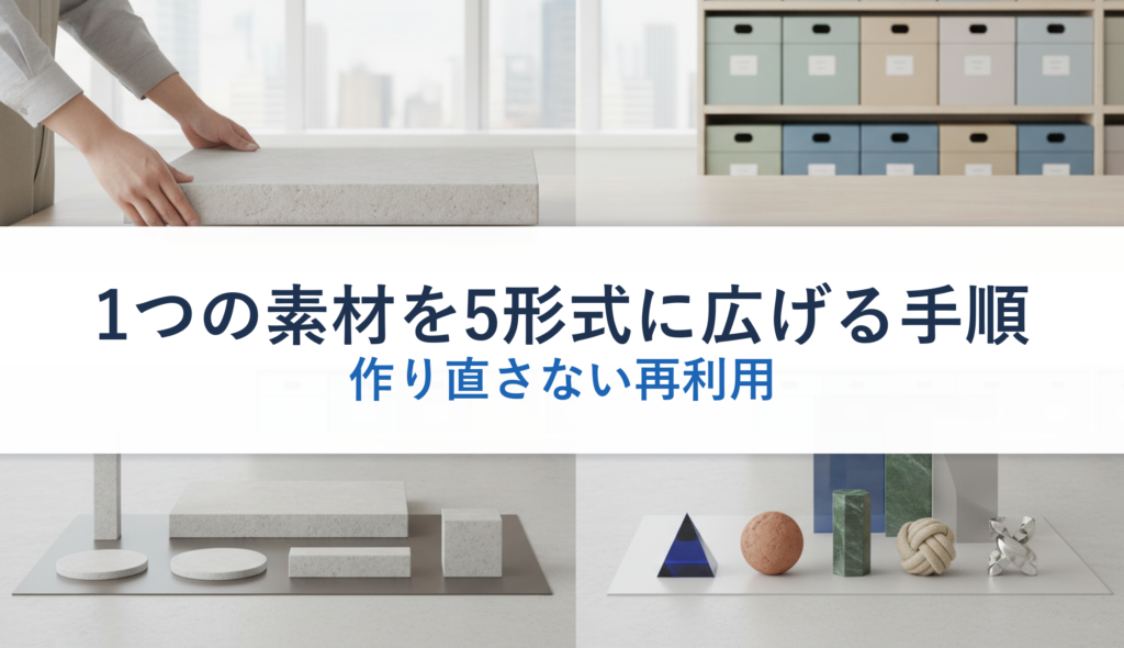 1つの素材を5形式に広げる手順｜作り直さない再利用