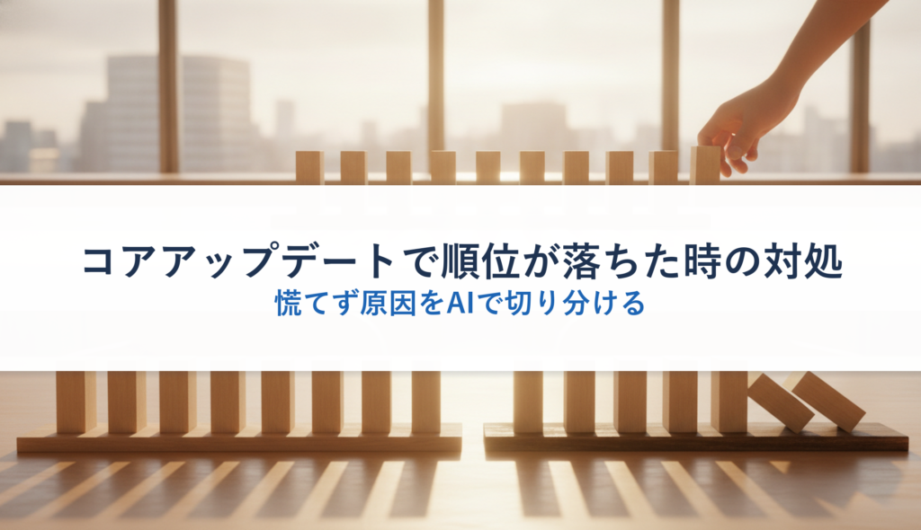 コアアップデートで順位が落ちた時の対処｜慌てず原因をAIで切り分ける