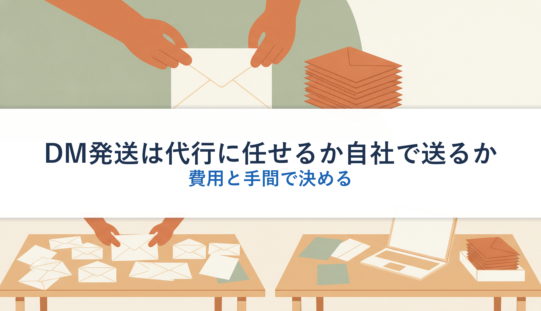 DM発送は代行に任せるか自社で送るか｜費用と手間で決める