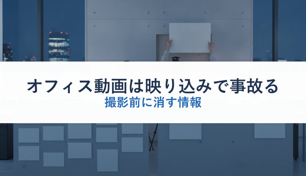 オフィス動画は映り込みで事故る｜撮影前に消す情報