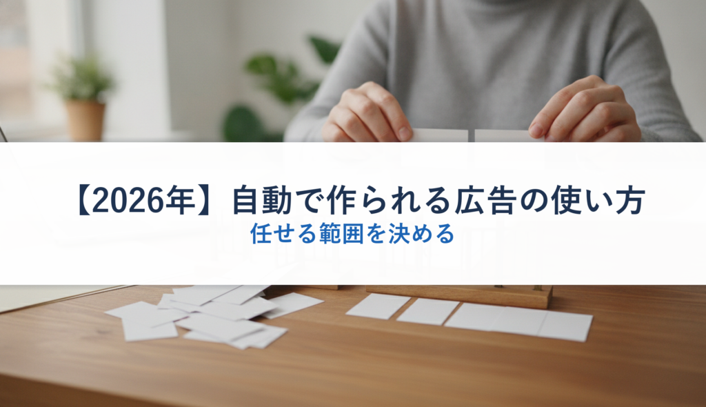 【2026年】自動で作られる広告の使い方｜任せる範囲を決める