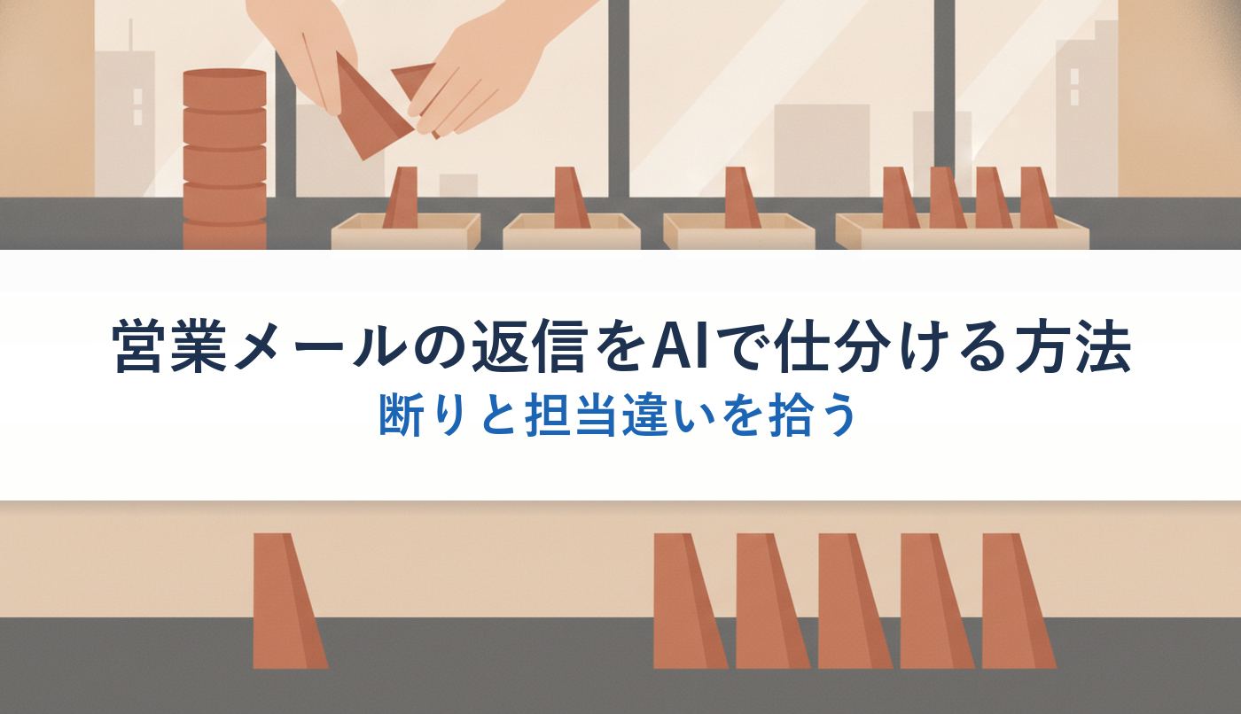 営業メールの返信をAIで仕分ける方法｜断りと担当違いを拾う