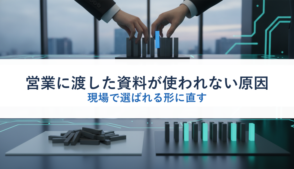 営業に渡した資料が使われない原因｜現場で選ばれる形に直す